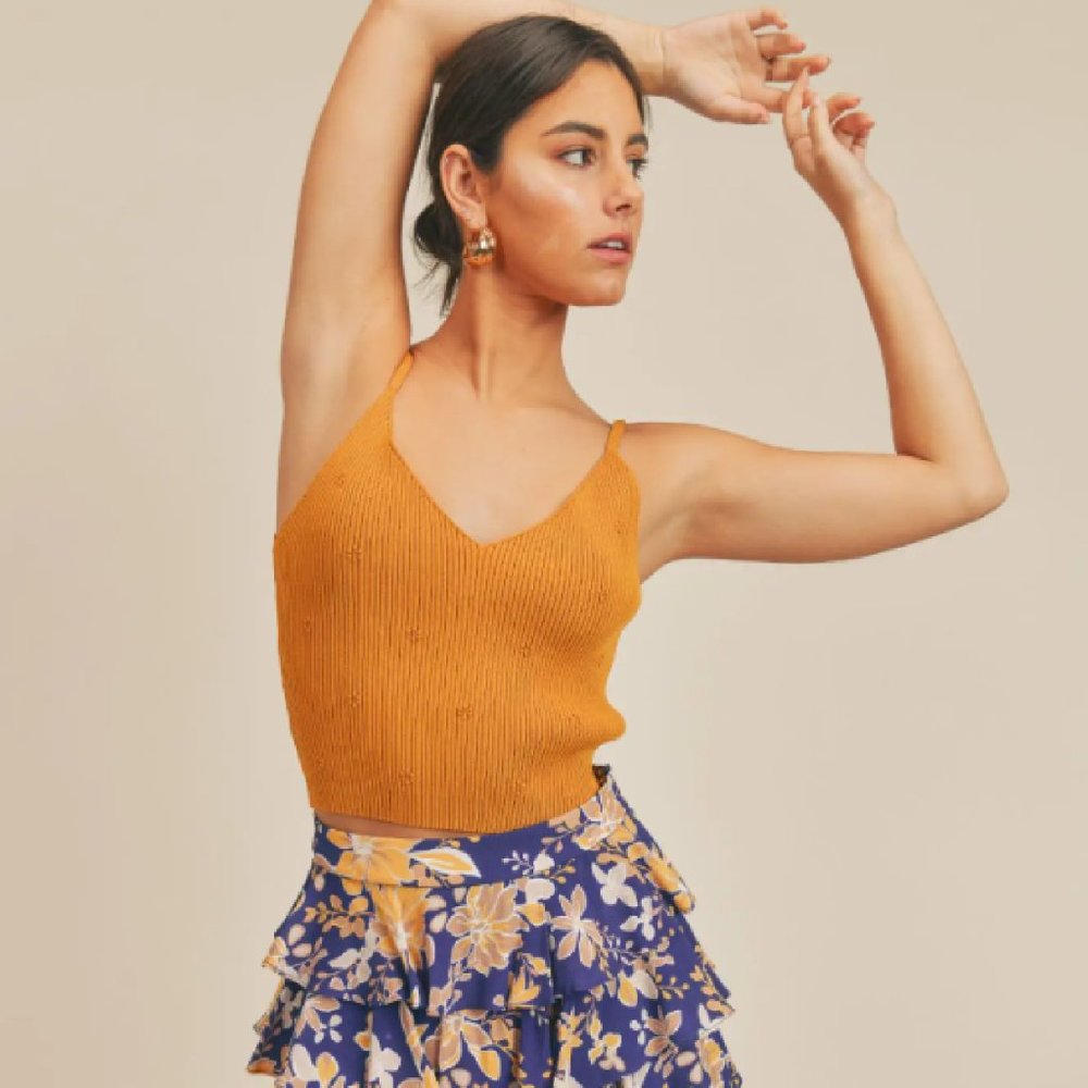 BETHANY TEXTURED RIB KNIT CAMI
